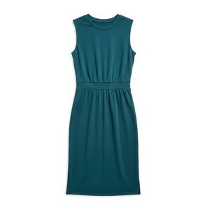 Lou & Grey Signature Soft Cinch  Waist Sleeveless Dress Dragonfly Teal X-Small